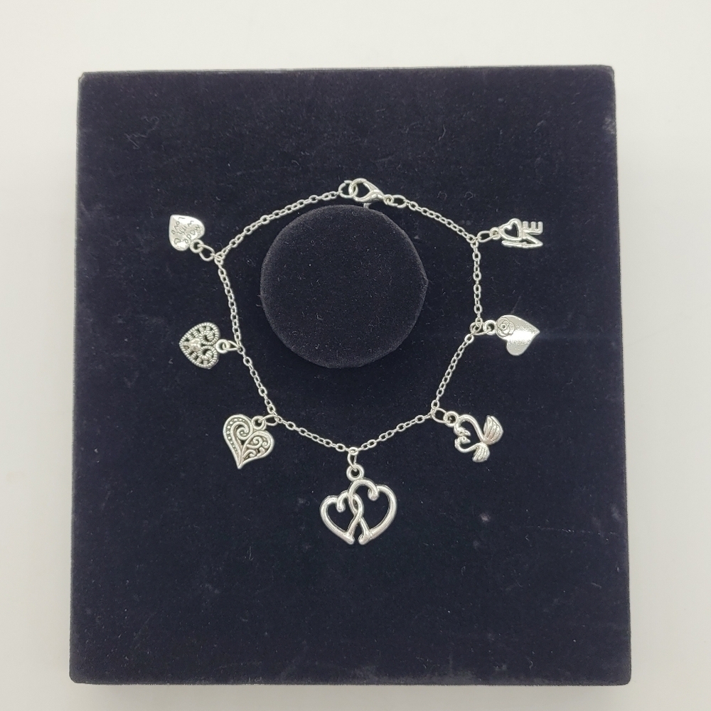 Handmade Silver Color Charm Bracelet (Love)​​​